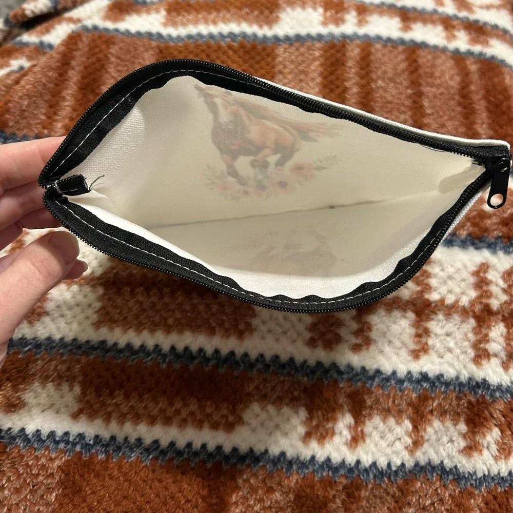 **2/$10** Floral Cow Print Pouch